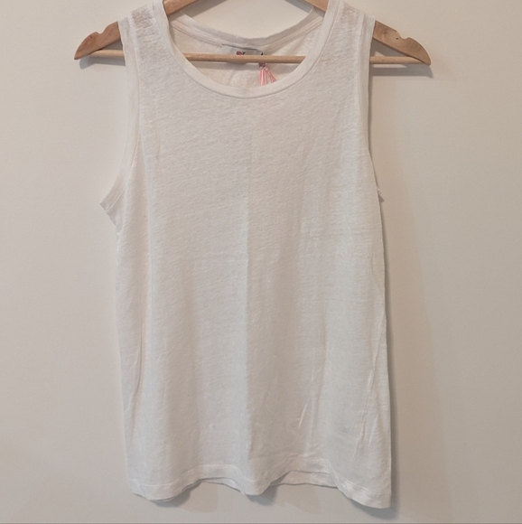 Vineyard Vines Linen White Sleeveless Tank Top New With Tags - Picture 2 of 12